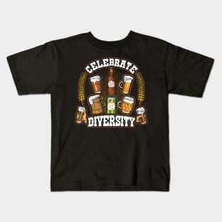 Celebrate Diversity Craft Beer Drinking Kids T-Shirt